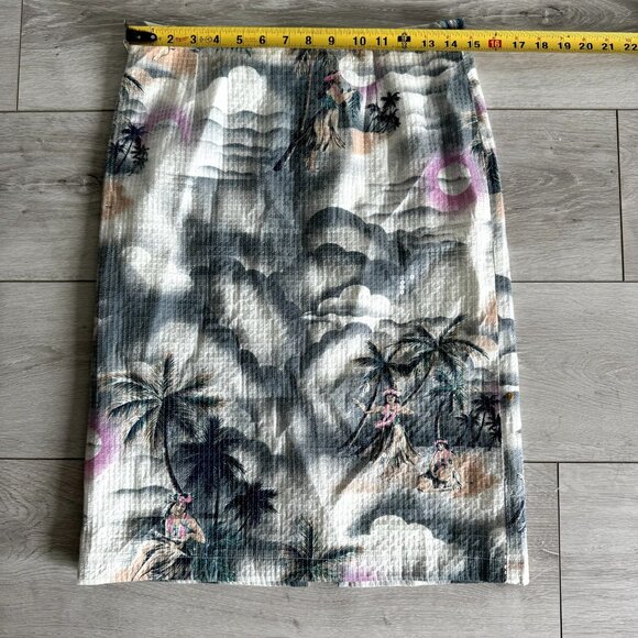 Le Superbe Hawaiian Shine Hula Printed Pencil Skirt Women's Size 6 - Picture 6 of 6